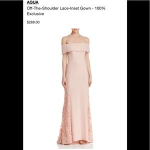 Aqua Strapless Lace Gown